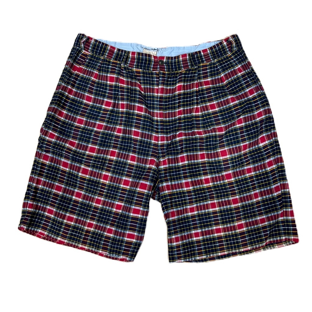 Vintage Lord & Taylor Shorts Size 36 Plaid Hand Woven Madras Classic Timeless